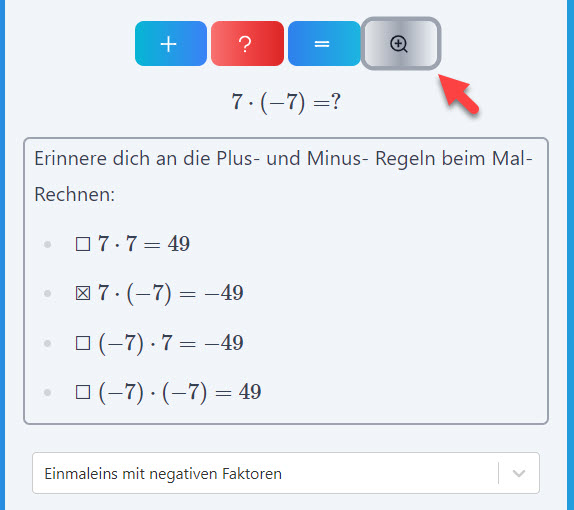Beispiel für Einmaleins - Explainer