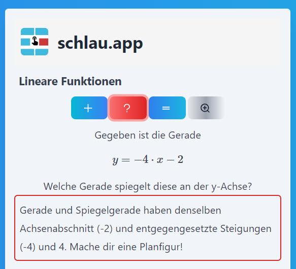 Lineare Funktionen: Spiegelung an x-Achse
