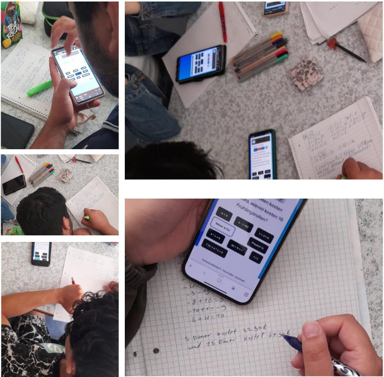 Eine Lerngruppe mit schlau.app im Mathematikunterricht.