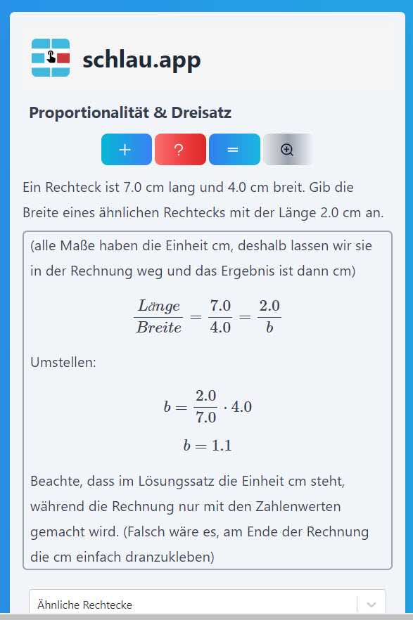 Ähnliche Rechtecke