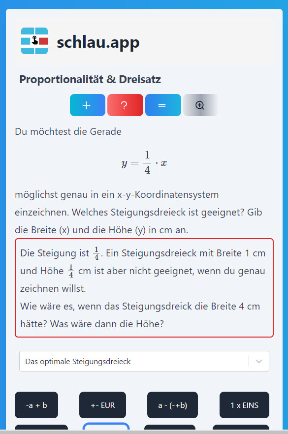 Das optimale Steigungsdreieck